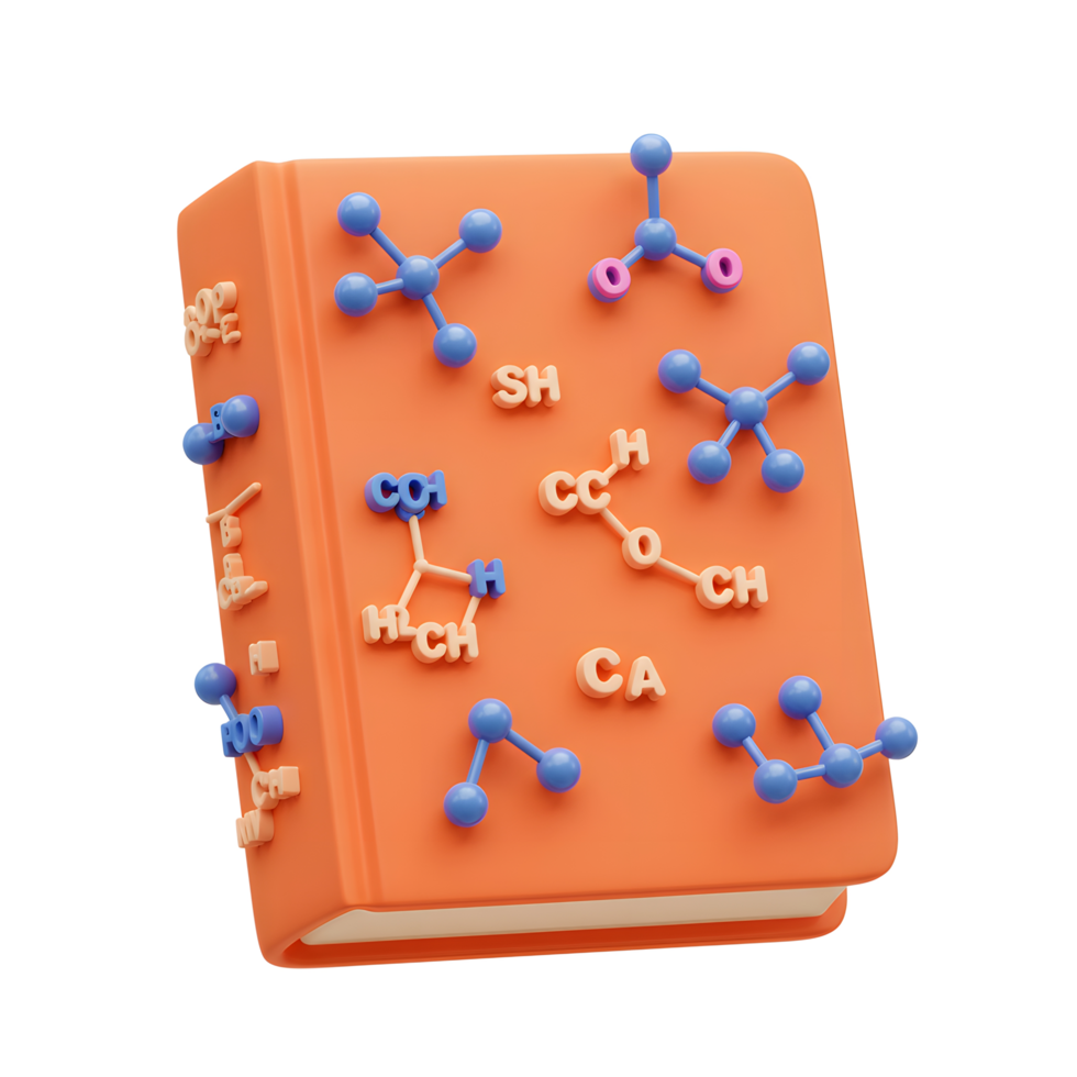 Chemistry Textbook with Molecular Structures Studying Science and Education png