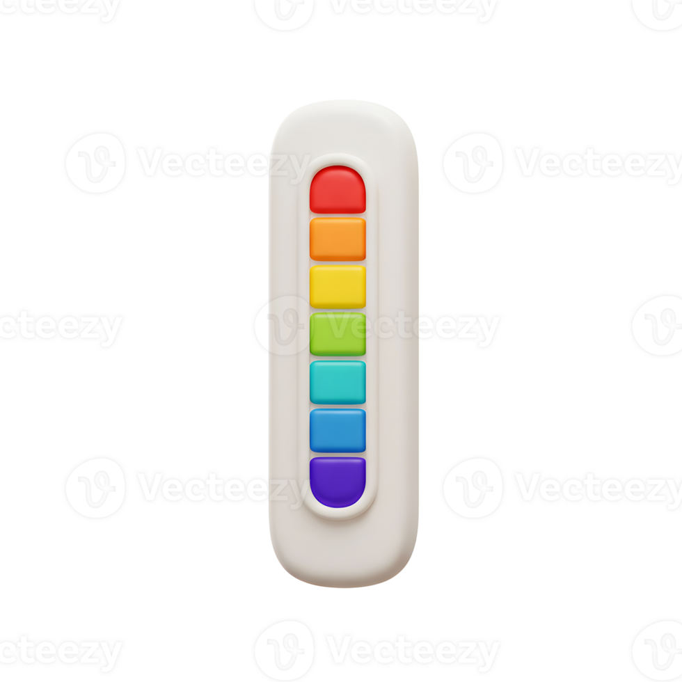 Colorful Rainbow Thermometer Illustrating Weather or Temperature Levels png