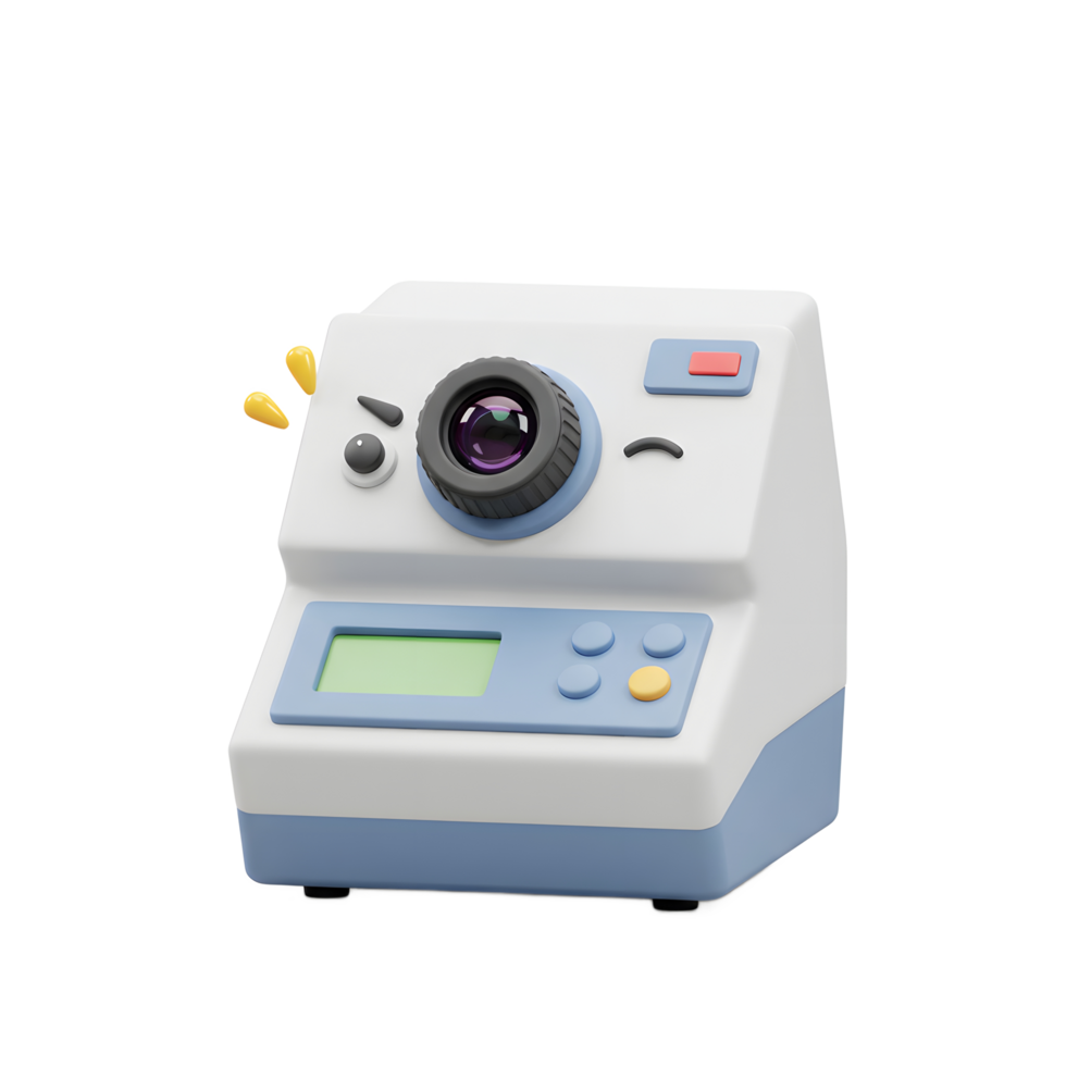 Cartoonish Scientific Lab Equipment with LCD Screen and Buttons on White png