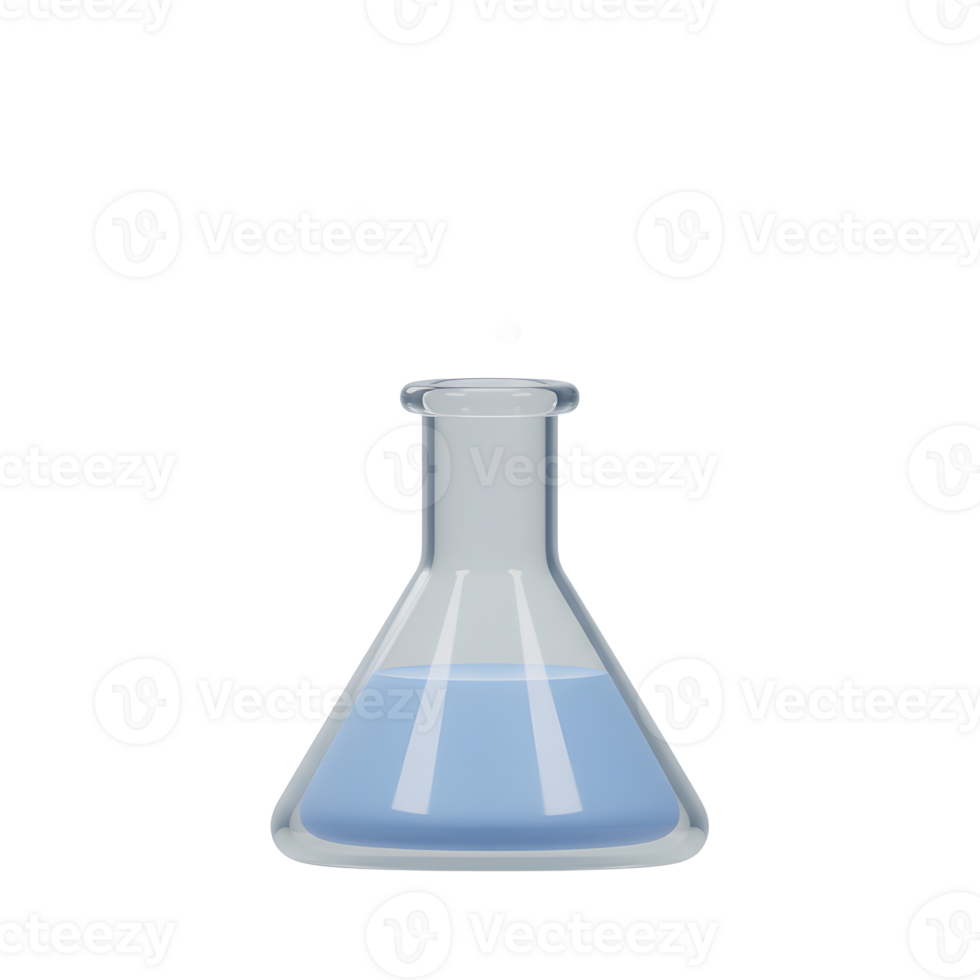 Laboratory Flask with Bubbles and Stars Representing Science Concept png