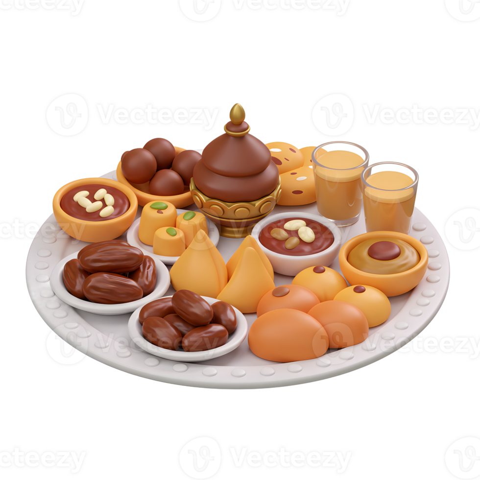 Festive Indian Sweets and Snacks Tray Illustration for Celebrations png