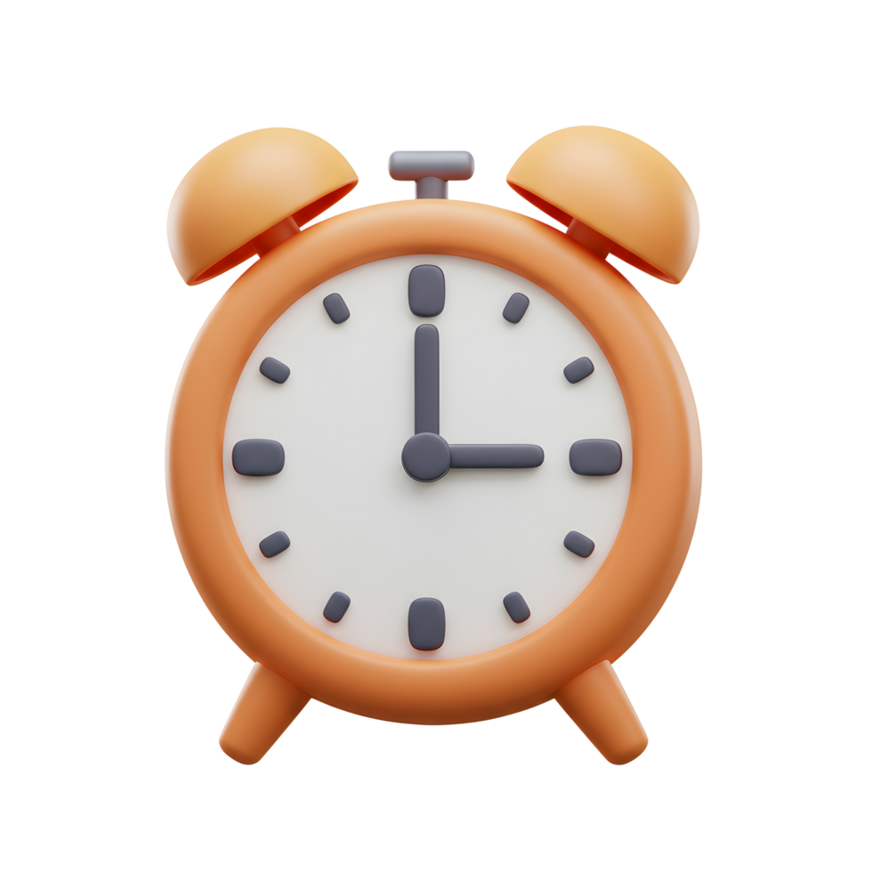 Cartoon Style Alarm Clock Showing Time Isolated on White Background png