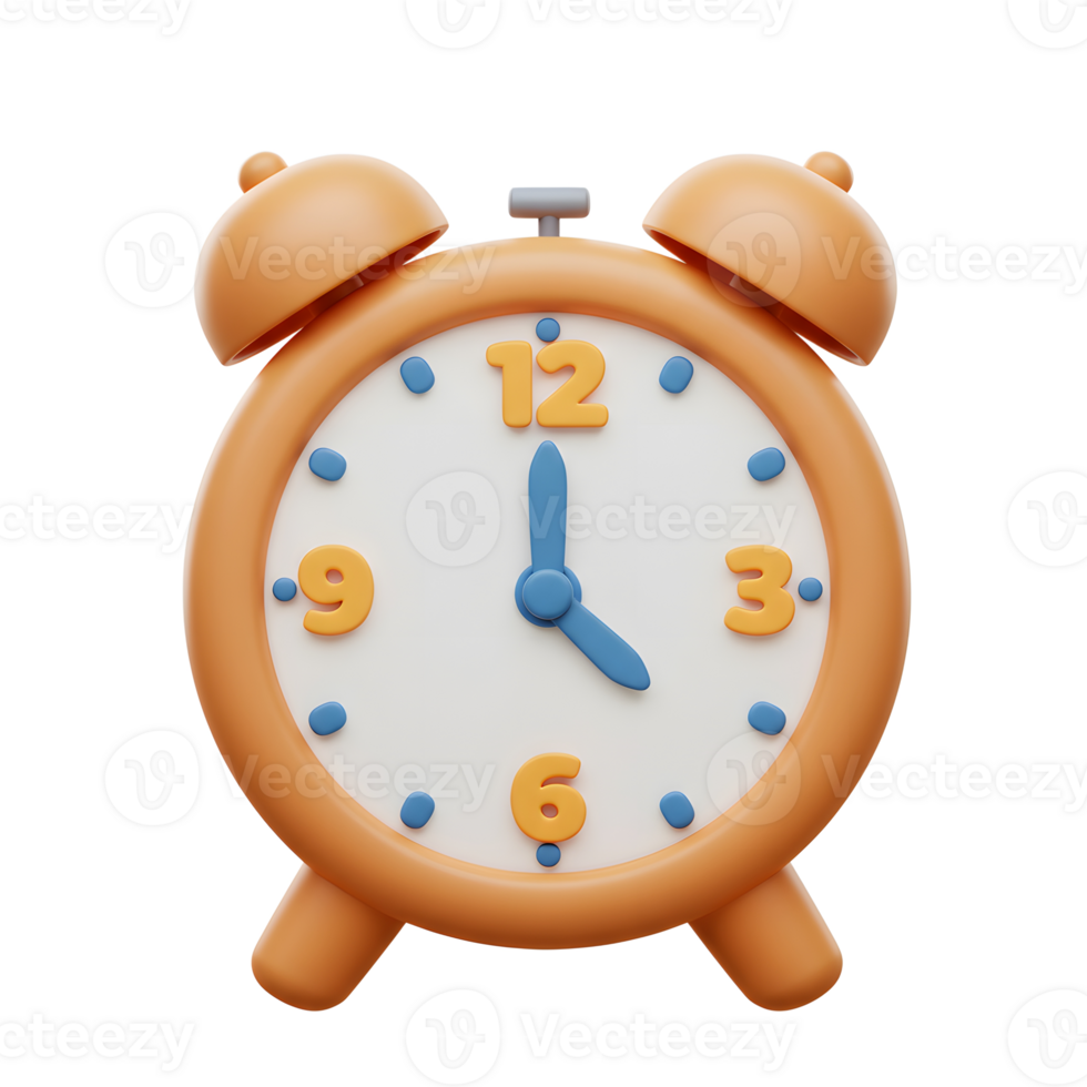 Orange Alarm Clock Illustration Showing Time for Deadline or Appointment png
