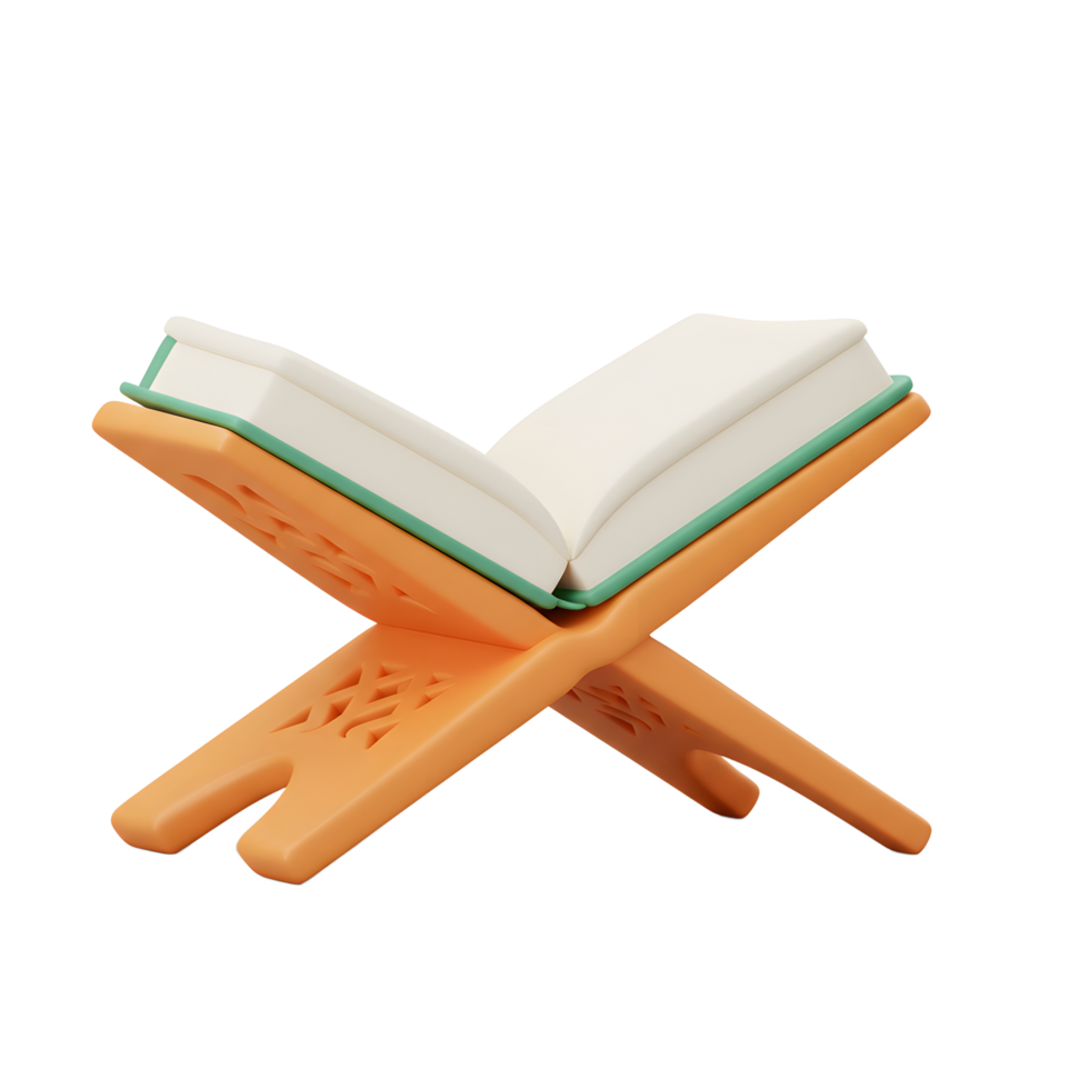 Quran Book Opened on Stand, Ready for Reading and Reflection png