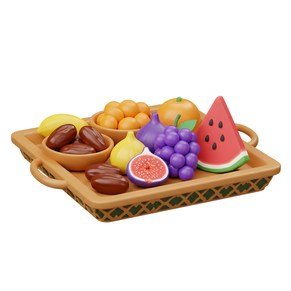 Delicious Fresh Fruit Tray with Dates, Melon, Fig, Grapes, and Oranges png