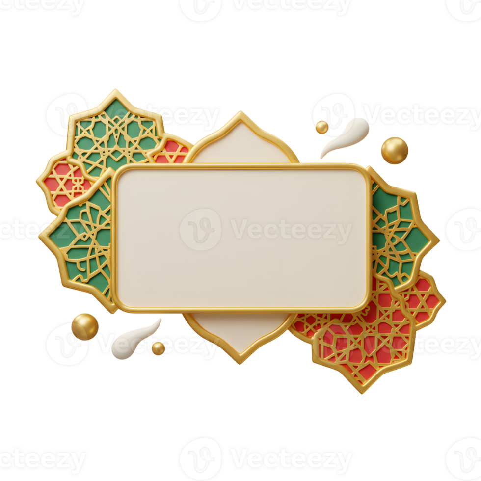 Islamic Frame Design with Ornament for Ramadan Kareem Celebration or Greetings png