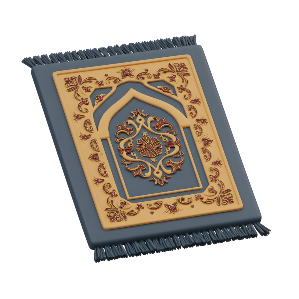 Elegant Prayer Rug with Geometric Ornament - Islamic Culture Illustration png