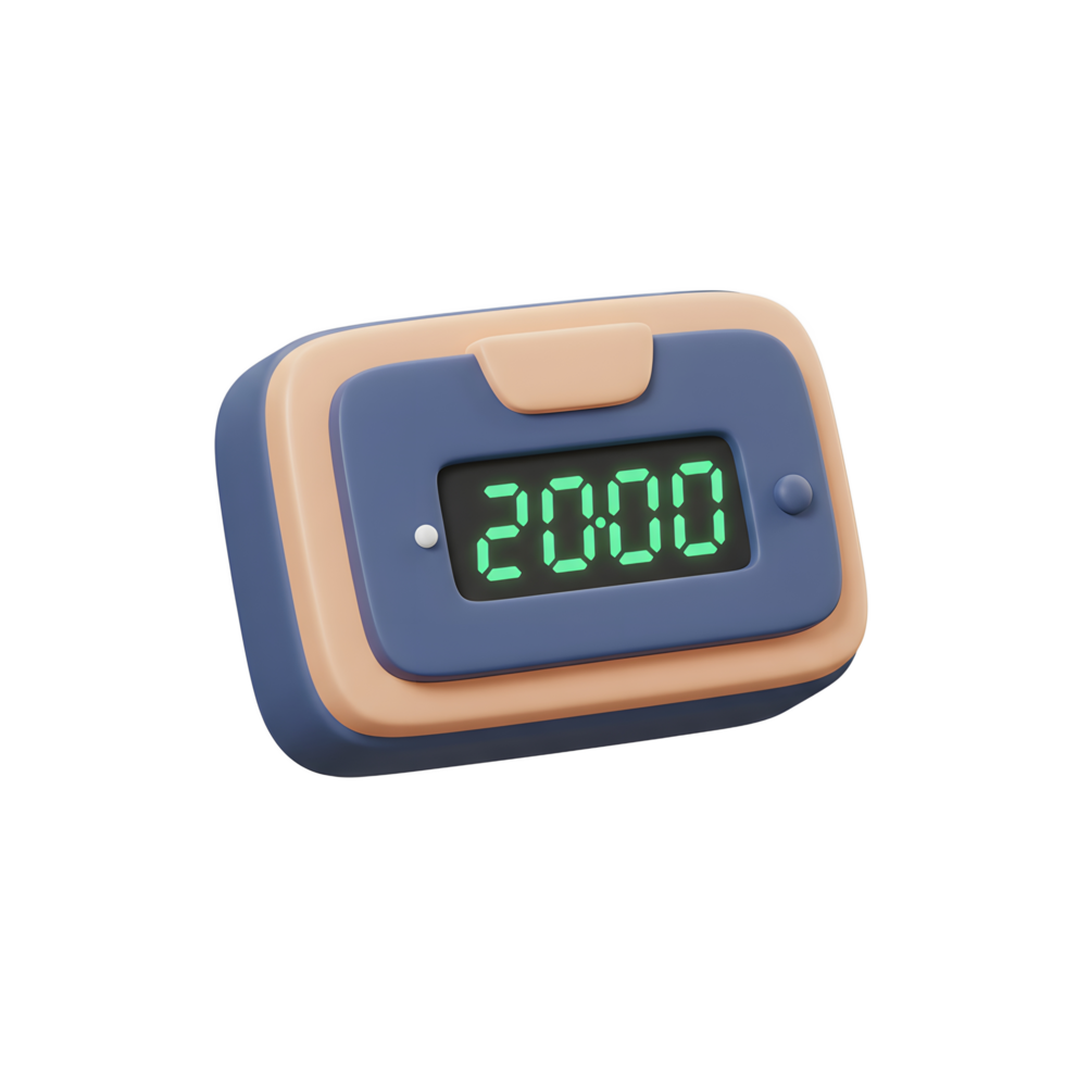 Digital Counter Displaying 2000 with Cartoon Style Isolated on White png