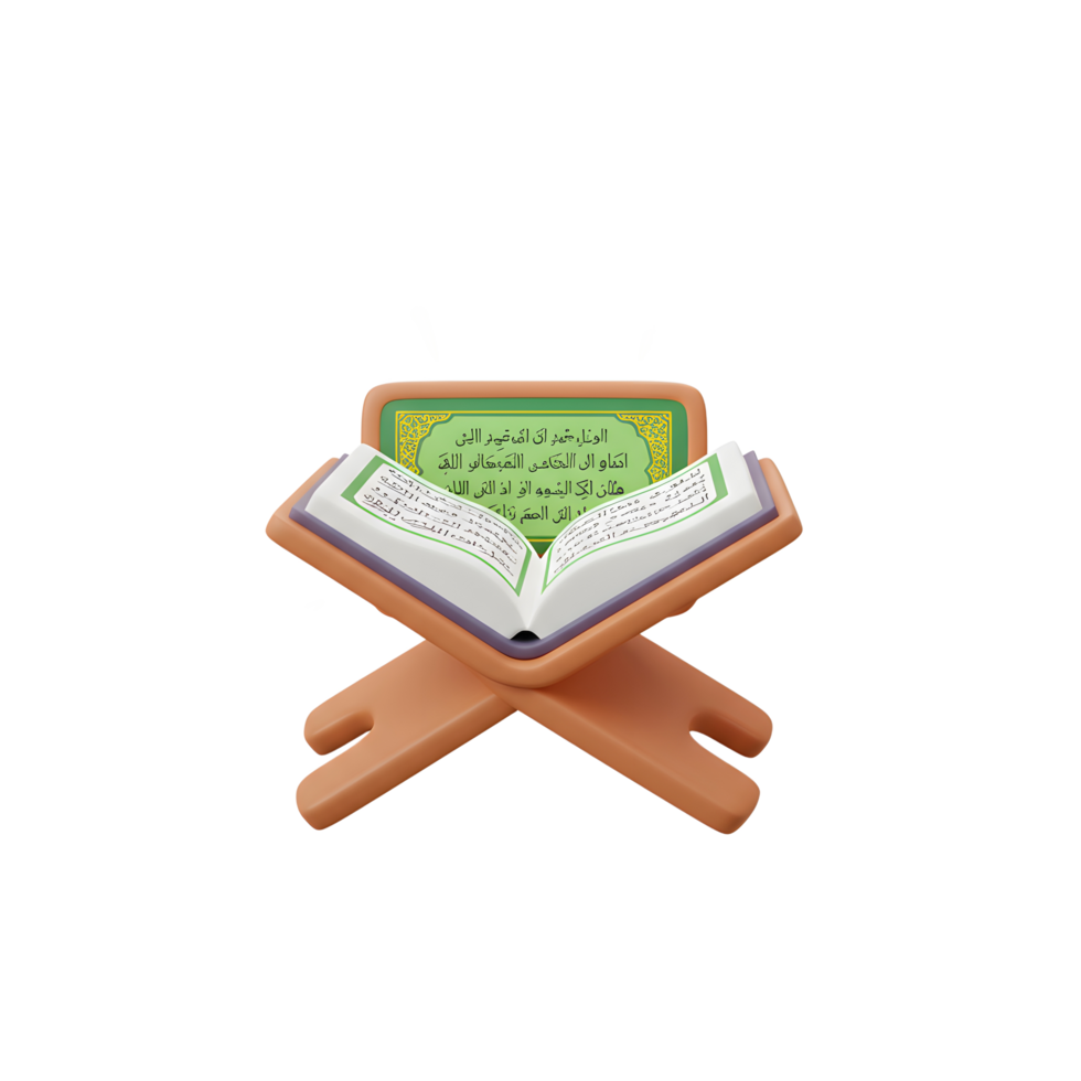 Quran Open on Stand with Shining Light Religious Illustration png