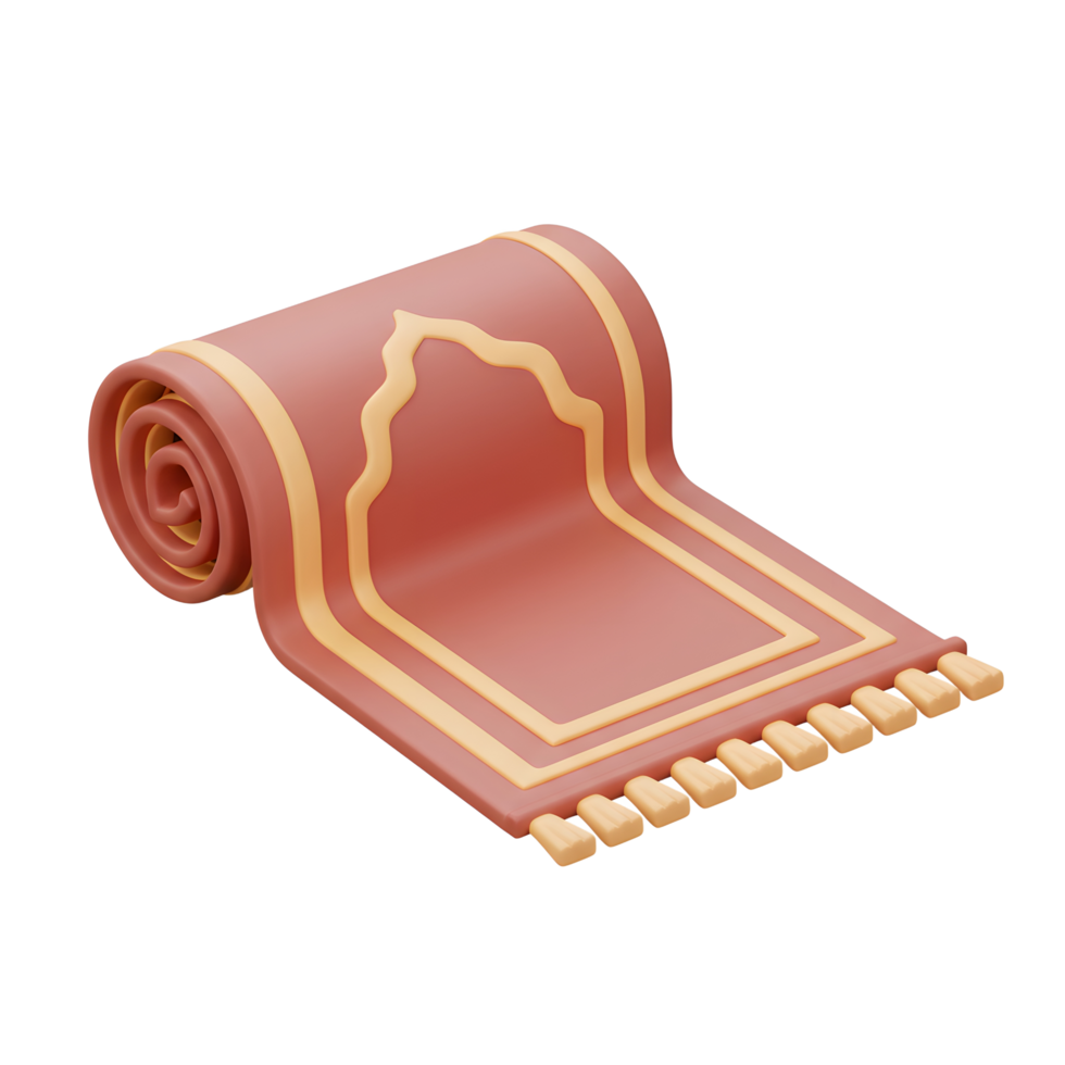 Rolled Prayer Rug Illustration for Islamic Culture and Religious Practices png