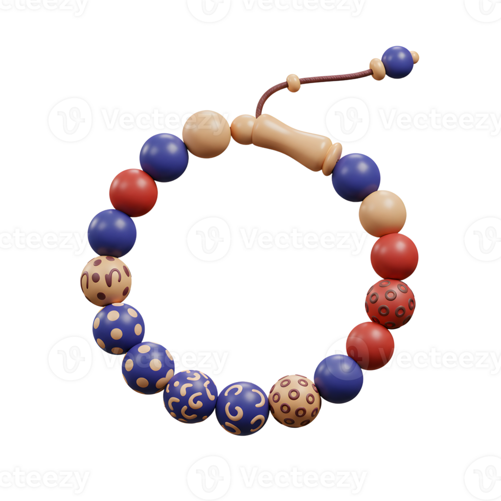 Colorful Beaded Bracelet with Round Shapes on a White Background png