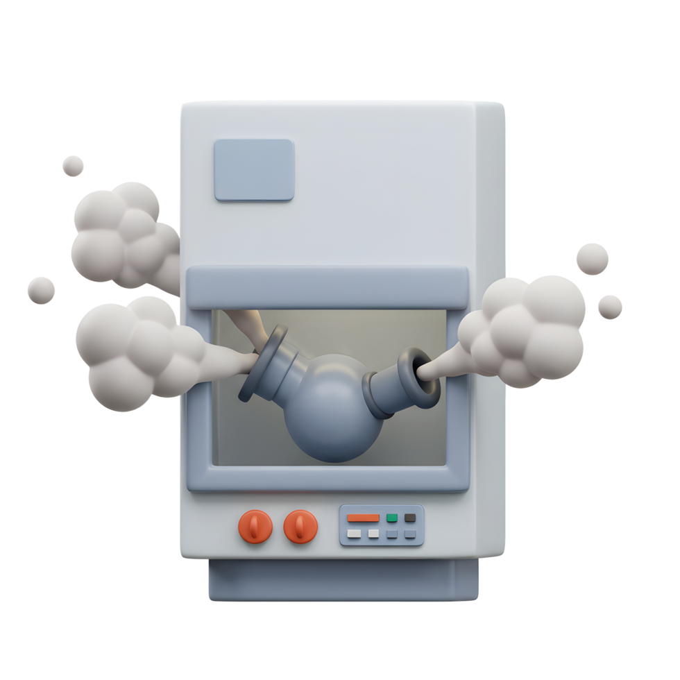 Broken Microwave Spewing Smoke Illustration for Repair or Appliance Concept png