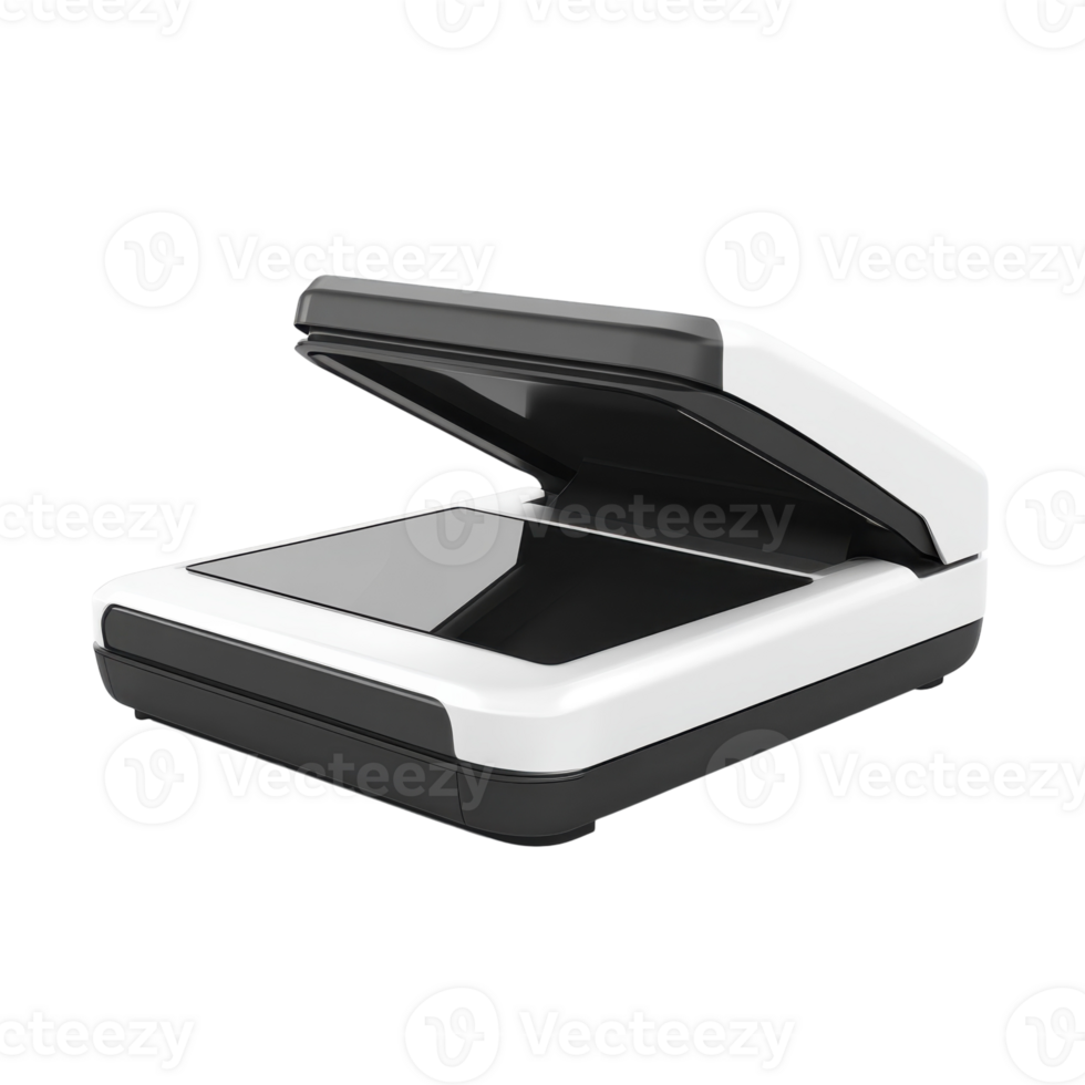 Sleek Modern Office Scanner on transparent background. png