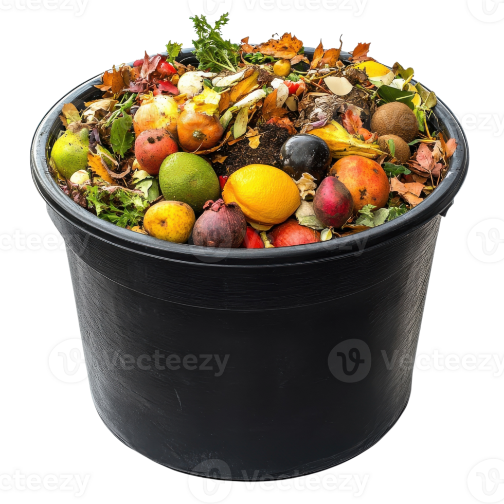 Organic Waste Compost Bin Closeup on transparent background. png