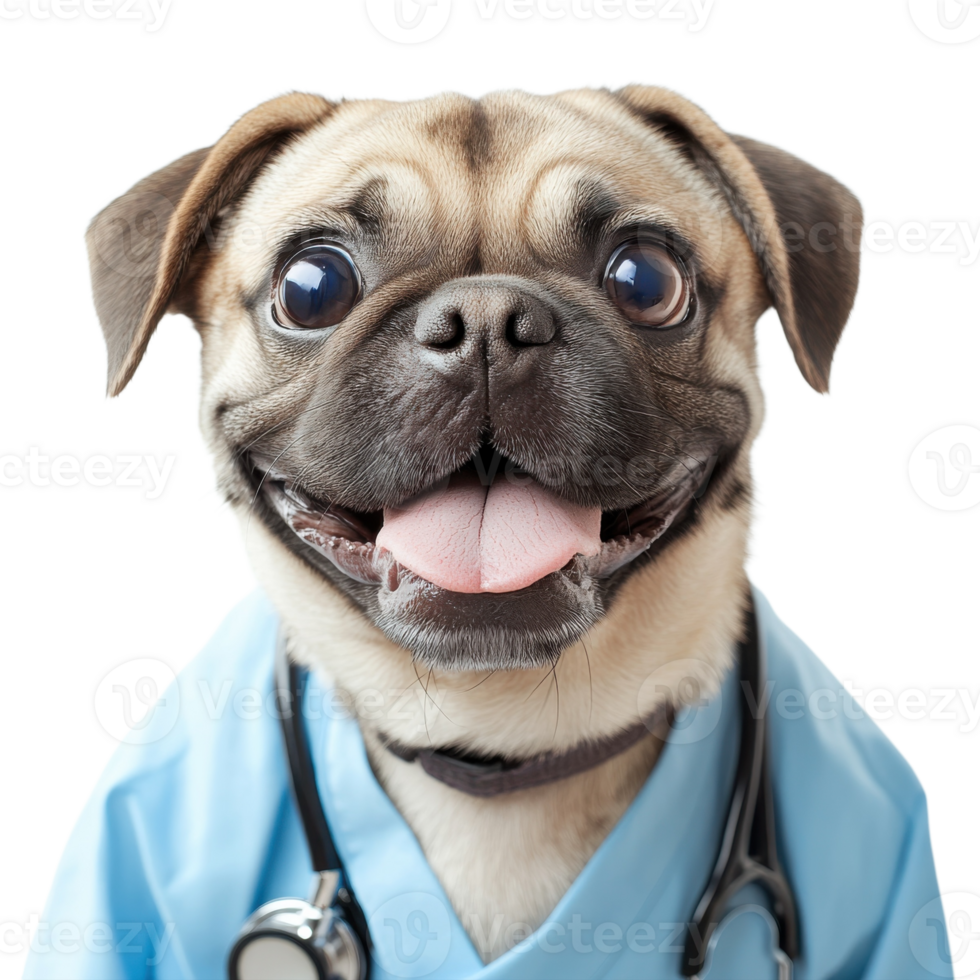 Adorable Canine Doctor Stock Photo on transparent background. png