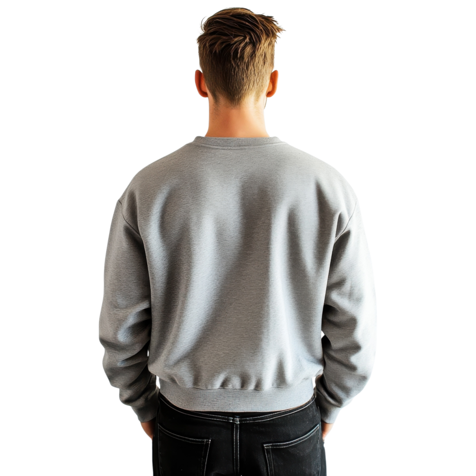 Handsome Man Back View Lifestyle on transparent background. png