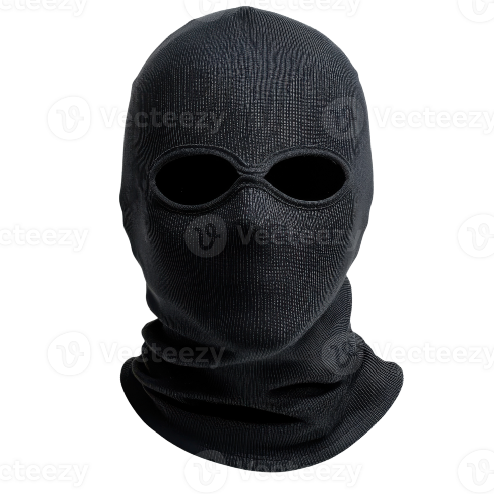 Black Balaclava on White Background on transparent background. png