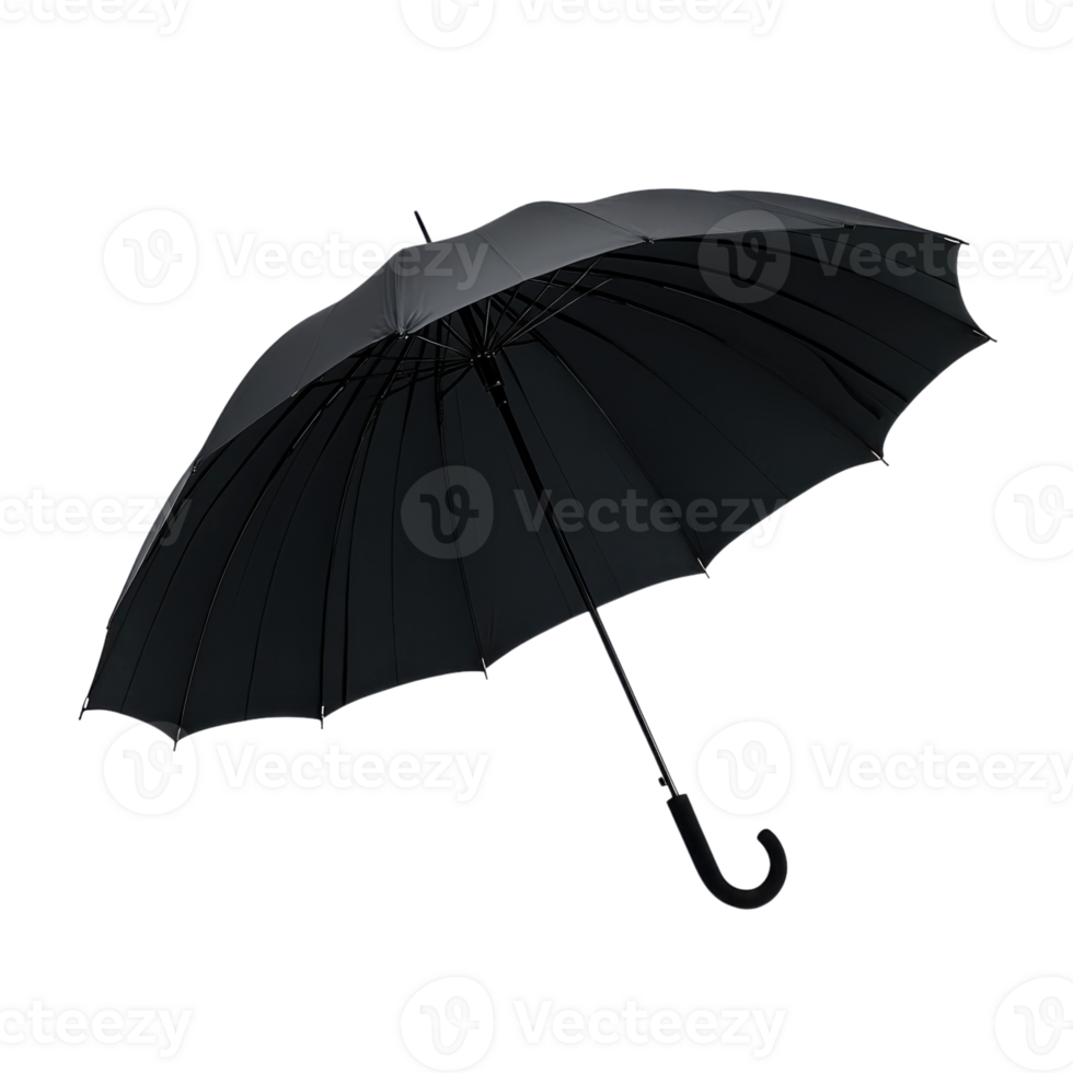 Black Umbrella White Background on transparent background. png