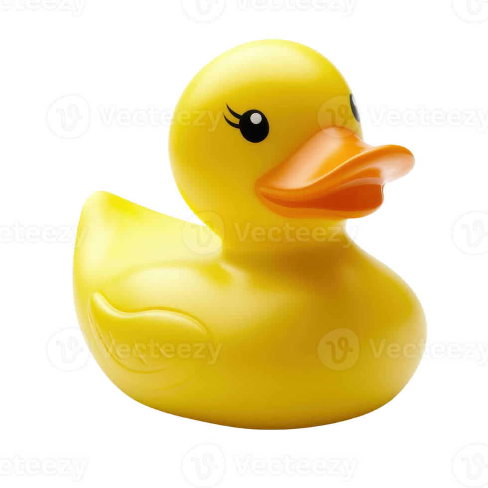 Yellow Rubber Duck White Background on transparent background. png