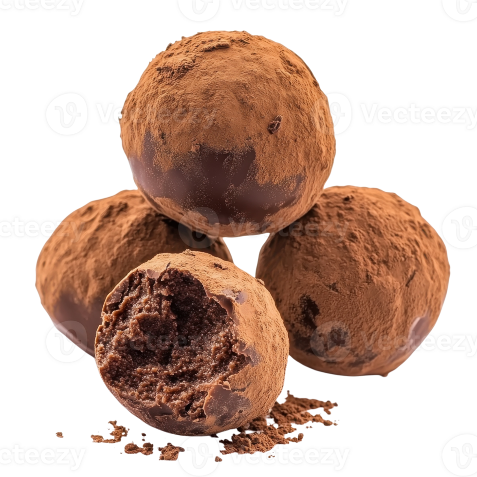 Luxury Chocolate Truffles Dessert on transparent background. png