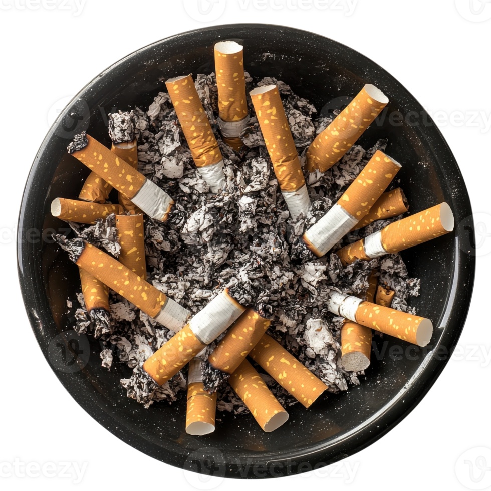 Smoking Cessation Cigarette Butts Image on transparent background. png