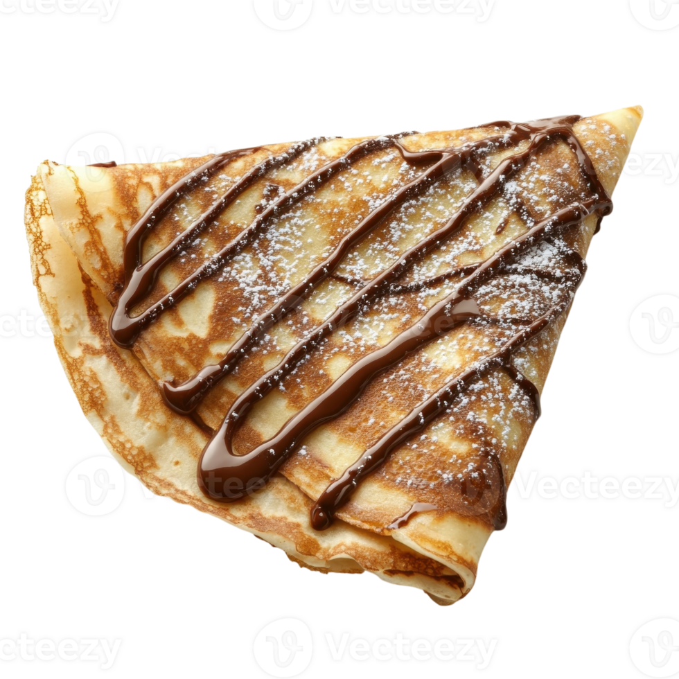 Delicious Nutella Crepe Recipe on transparent background. png