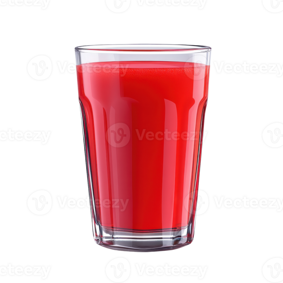 Refreshing Red Juice in Glass Summer Drink on transparent background. png