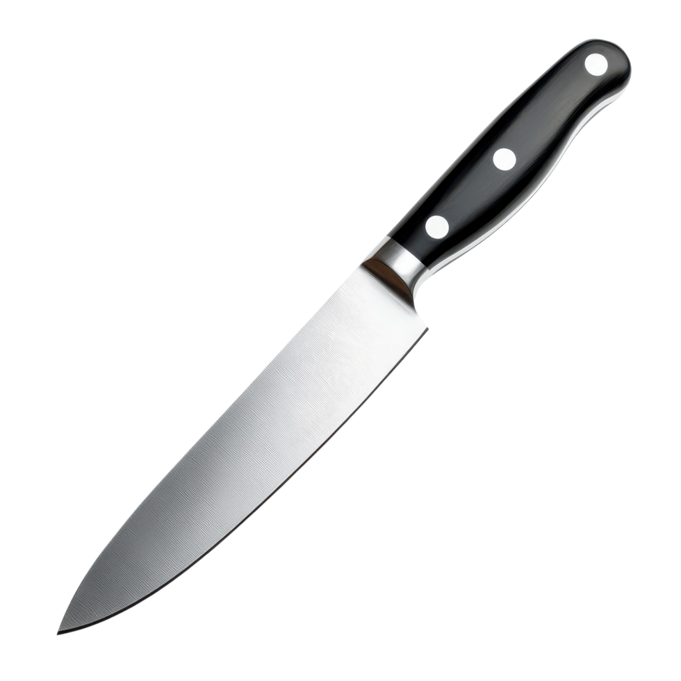 Sharp Kitchen Knife Culinary Tasks on transparent background. png