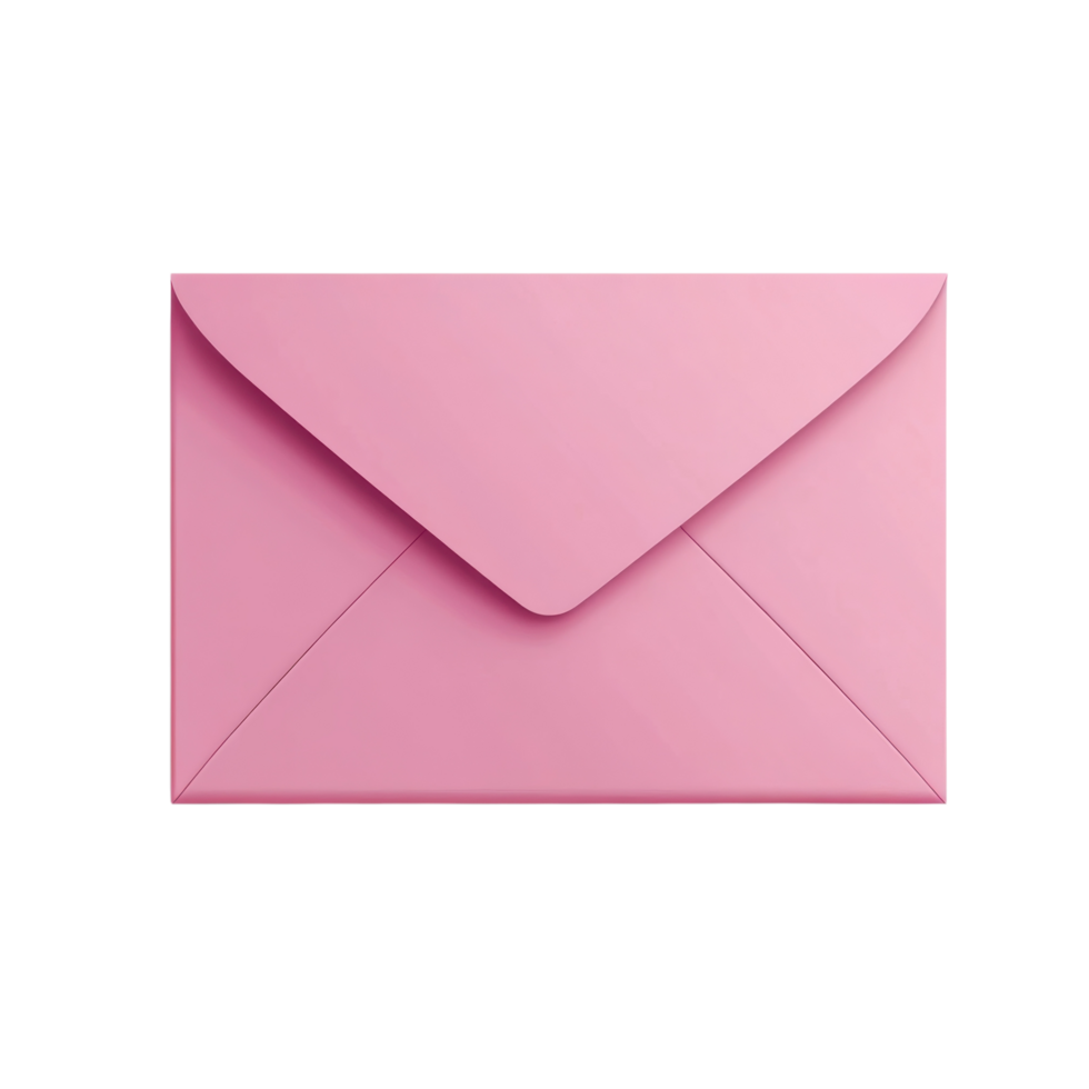 Pink Envelope Mockup Realistic Texture on transparent background. png