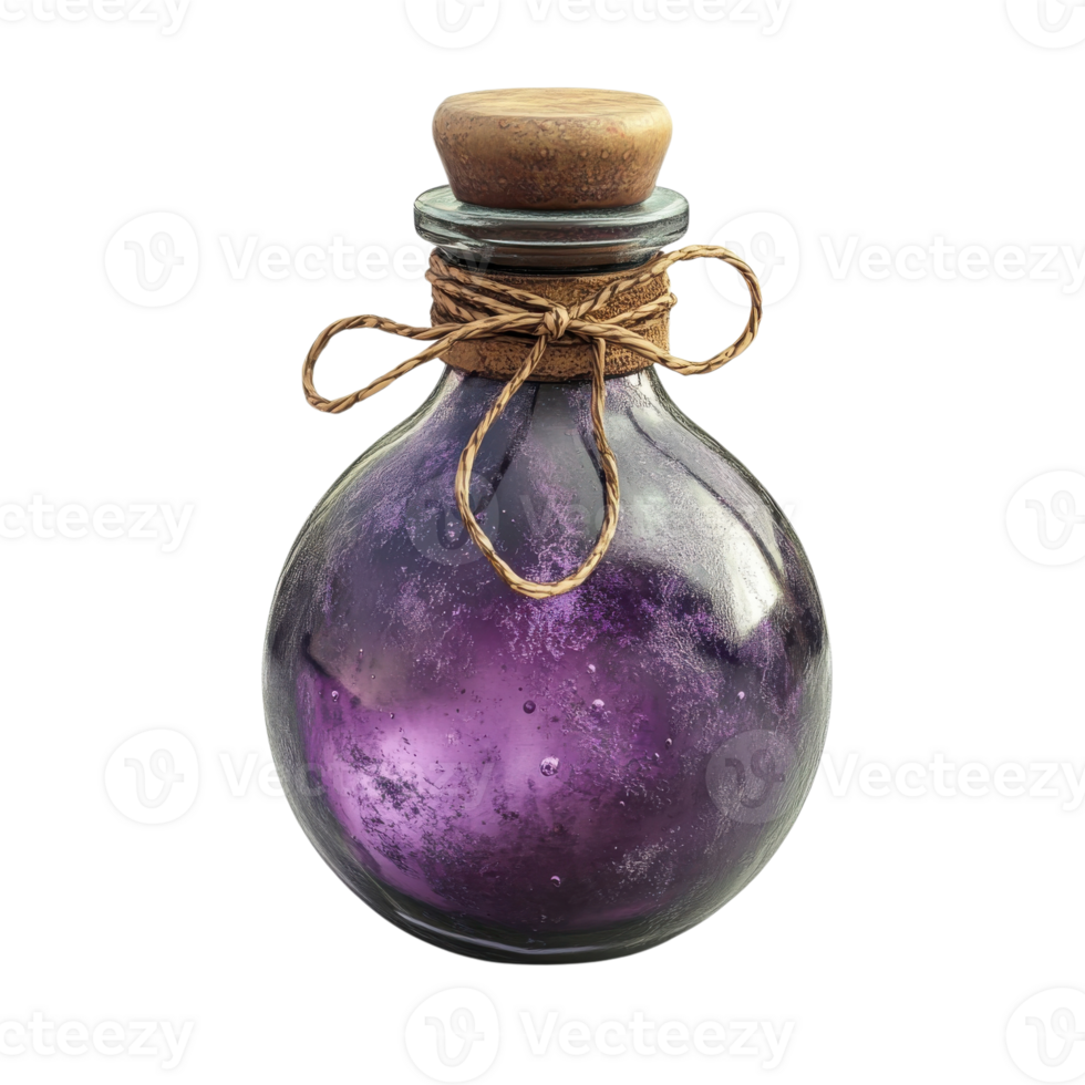 Fantasy Potion Bottle Elixir Game Design on transparent background. png