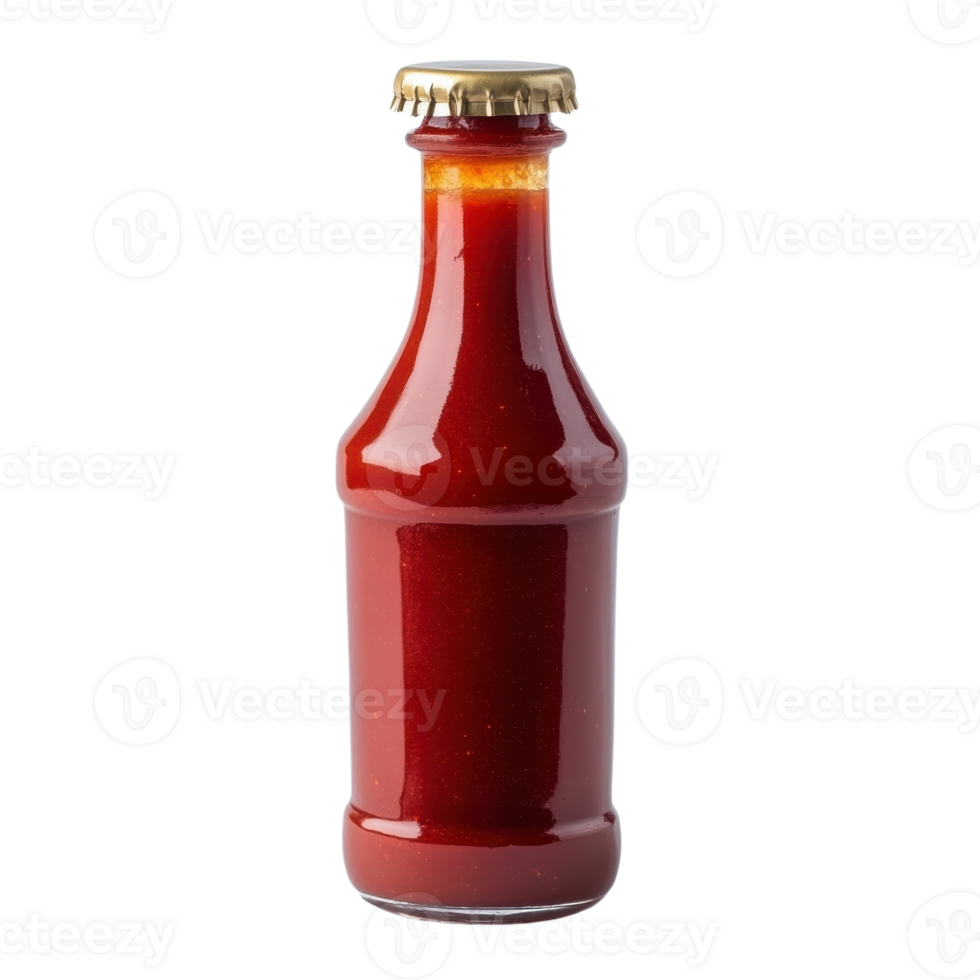 Culinary Red Ketchup Bottle on transparent background. png