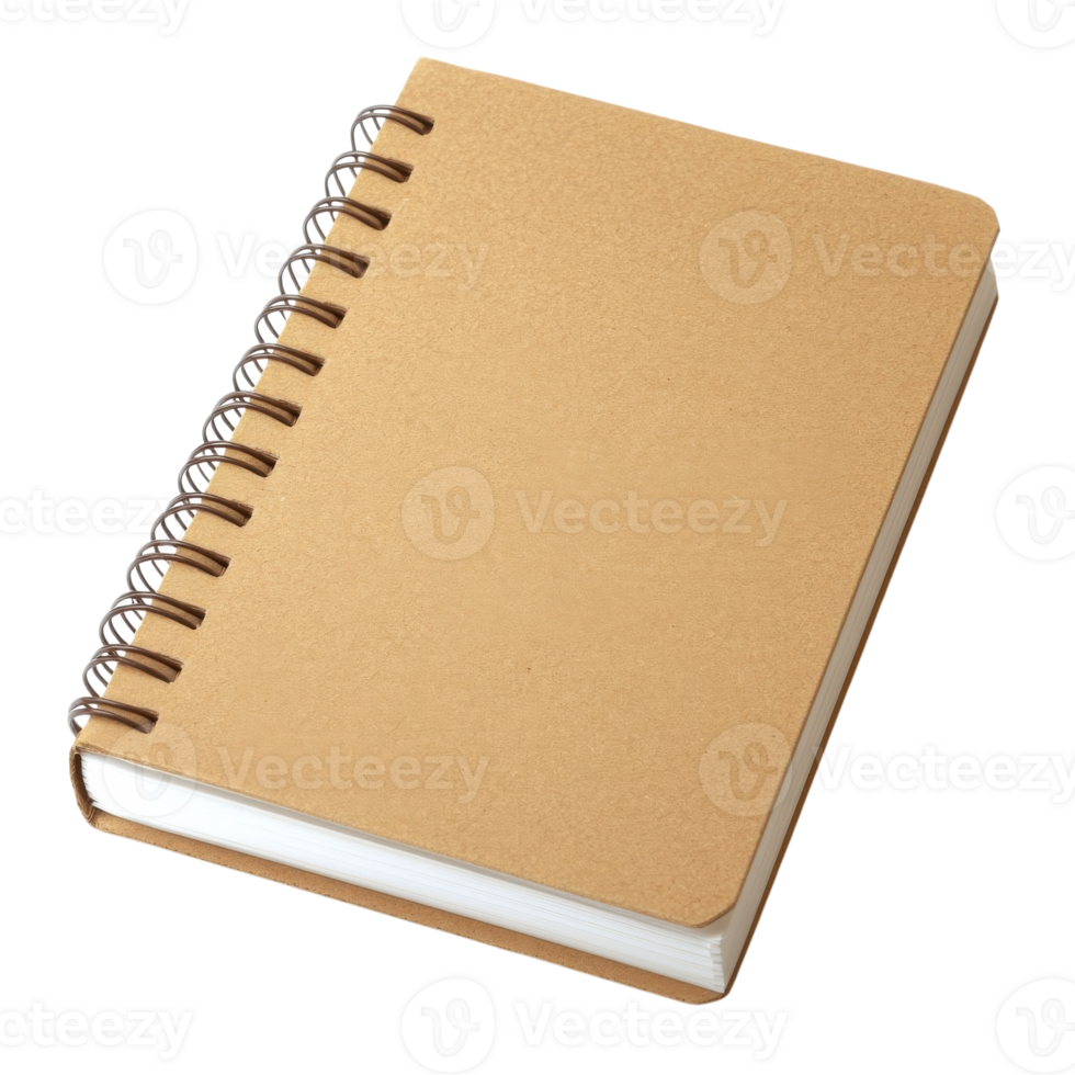 Recycled Cardboard Notebook Eco Friendly on transparent background. png