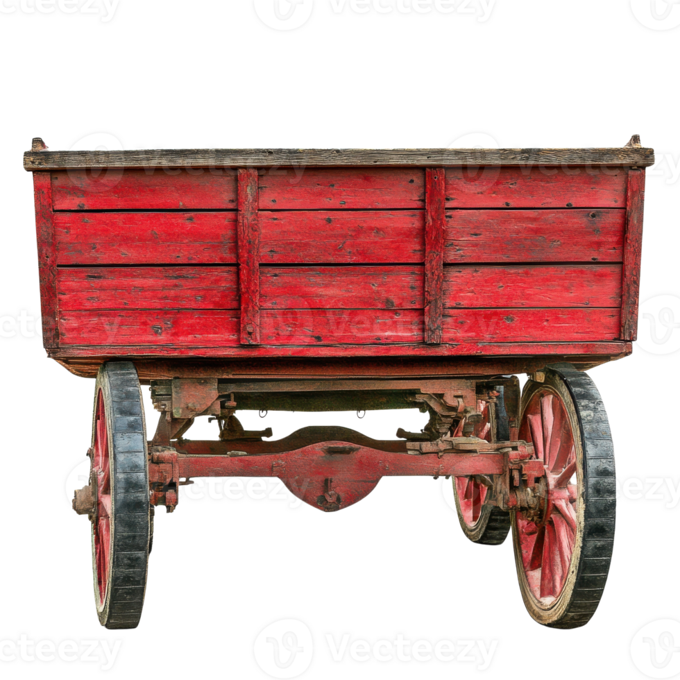 Red Wagon Nostalgia Childhood Memories on transparent background. png