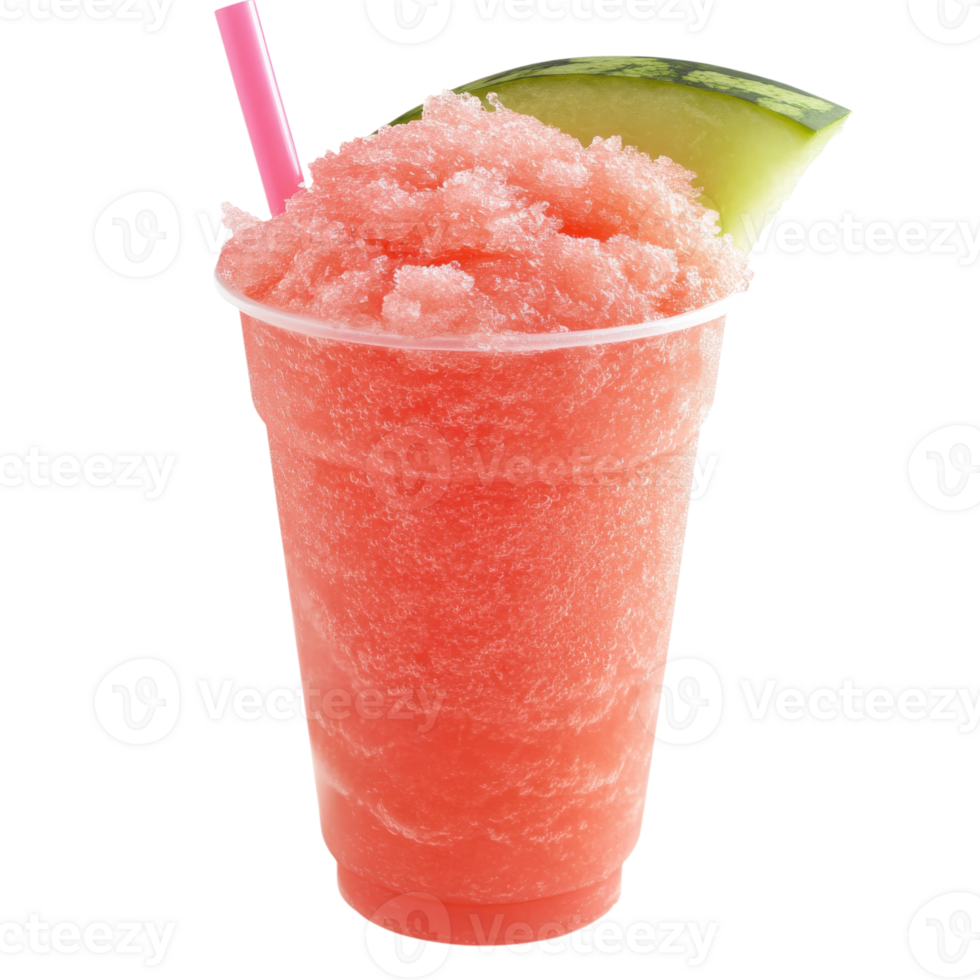 Refreshing Watermelon Slush Summer Drink on transparent background. png