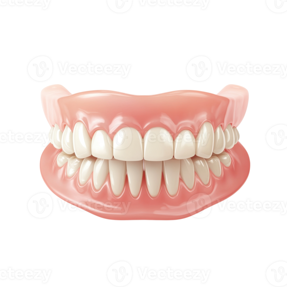 Perfect Smile Denture Stock Photo on transparent background. png