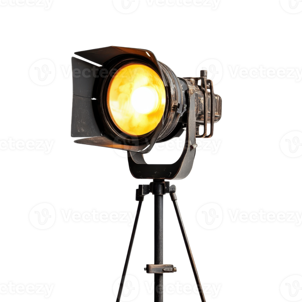 Vintage Studio Lighting Setup Spotlight on transparent background. png