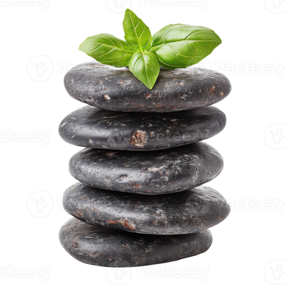 Zen Stones Tranquility and Balance on transparent background. png