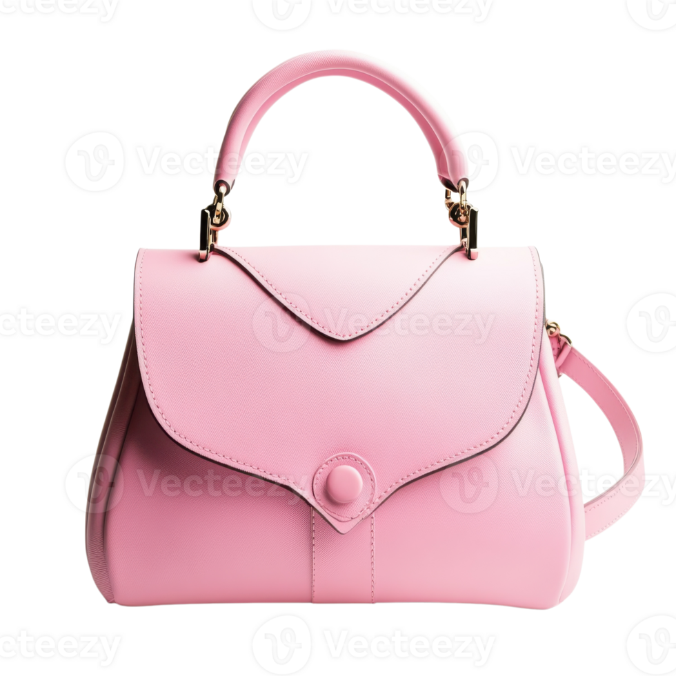 Stylish Pink Handbag Everyday Use on transparent background. png
