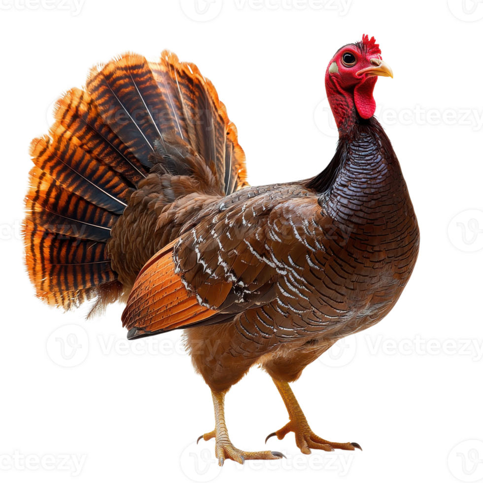 Grateful Turkey Bird Thanksgiving Image on transparent background. png
