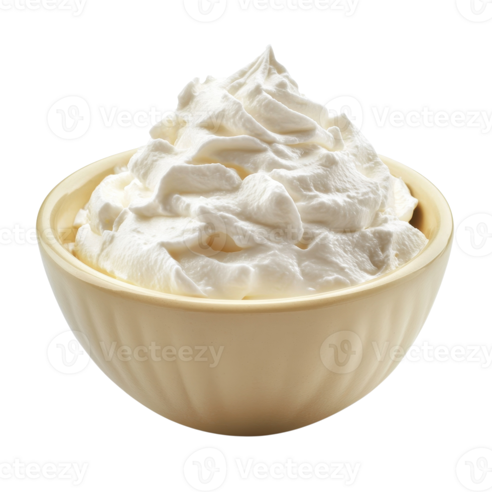 Creamy Sour Cream Bowl Culinary Inspiration on transparent background. png