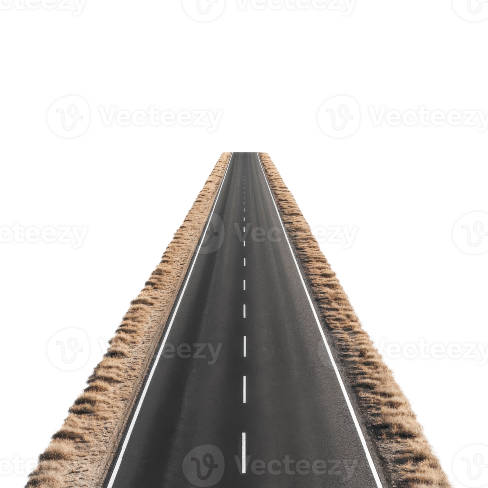 Aerial View Asphalt Road Highway Landscape on transparent background. png