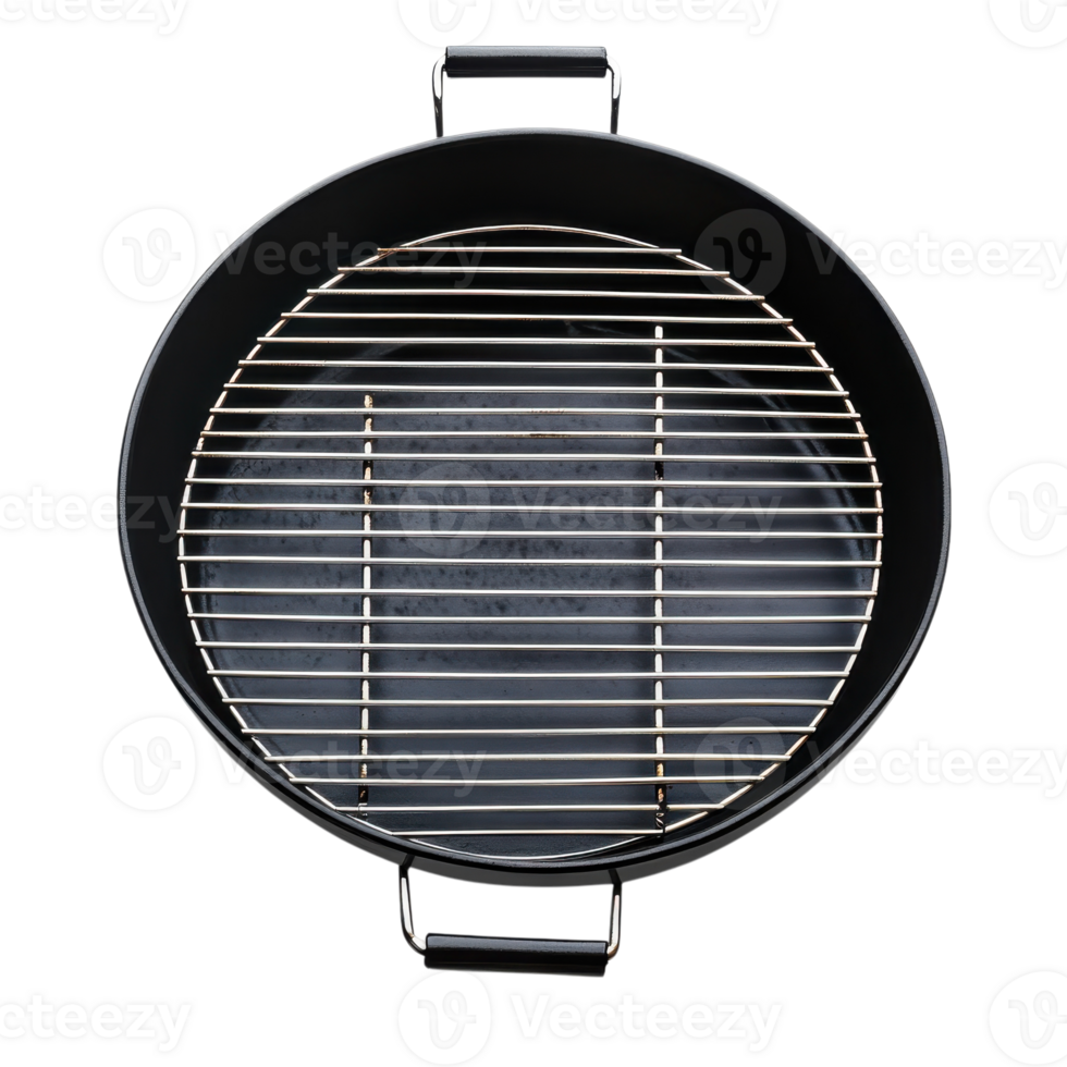 Summer BBQ Grill Empty Round Grill on transparent background. png