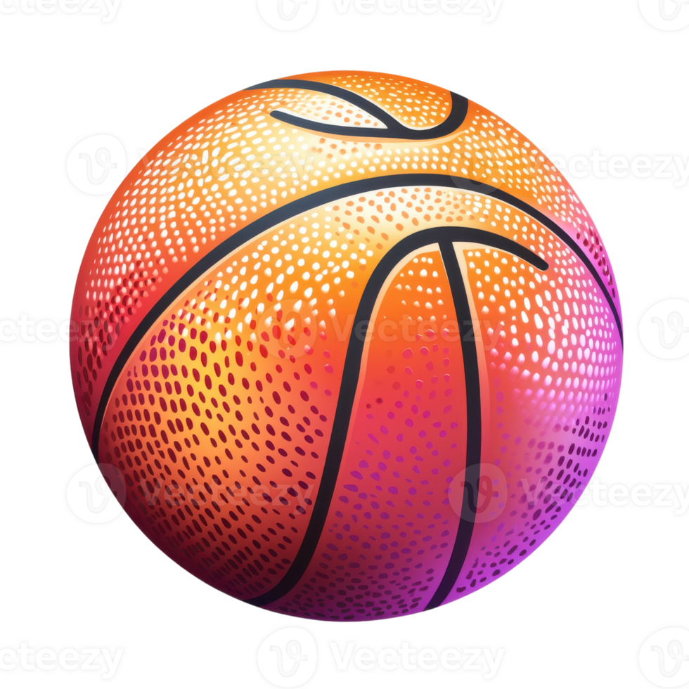 Gradient Basketball Design Mockup on transparent background. png