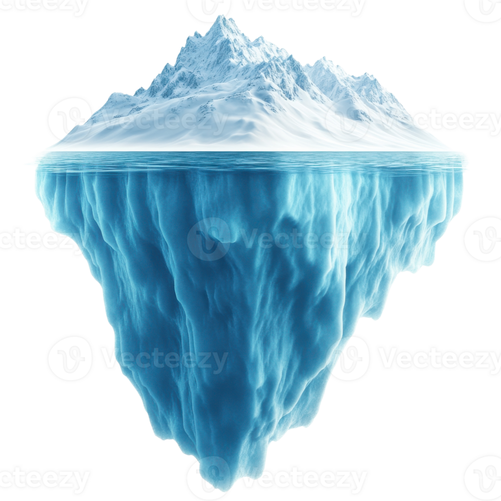Majestic Iceberg in Arctic Waters on transparent background. png