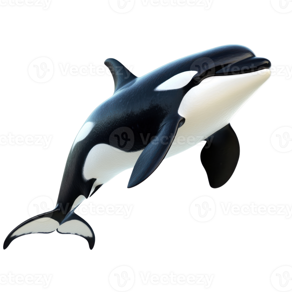 Majestic Orca Whale Ocean Fish Show on transparent background. png