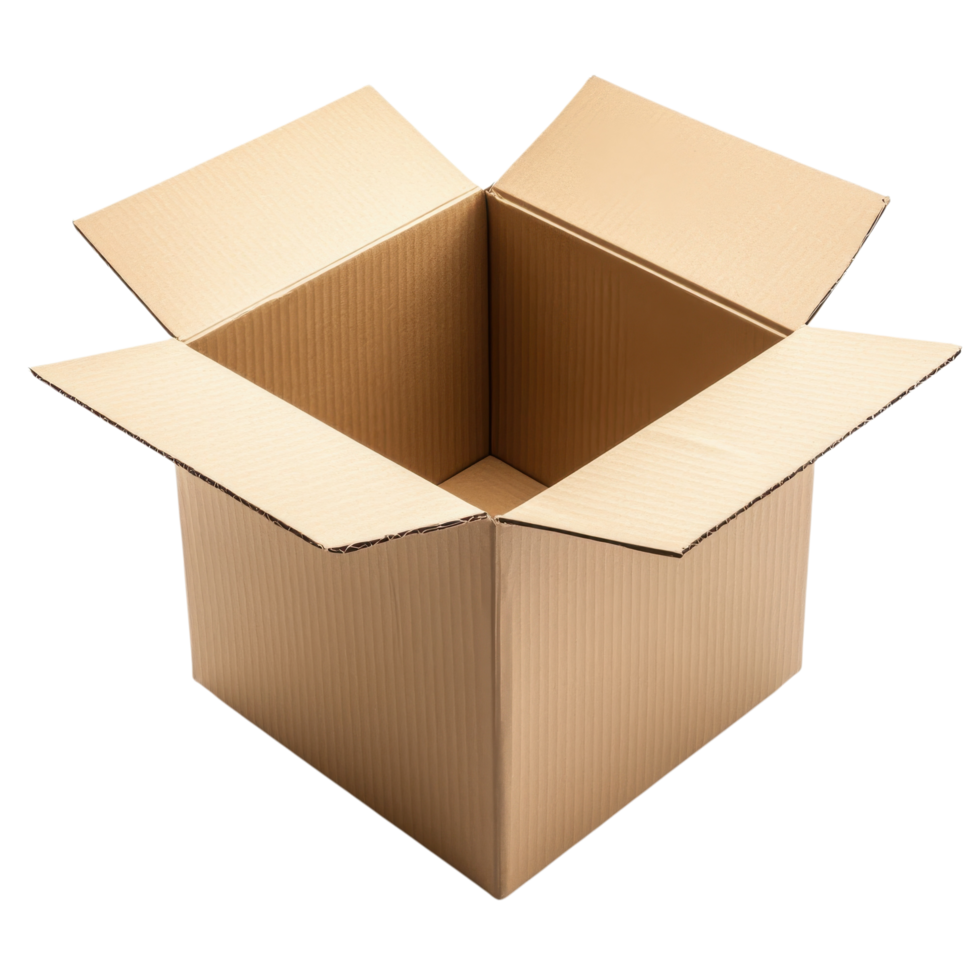Cardboard Box Storage Solution White Background on transparent background. png
