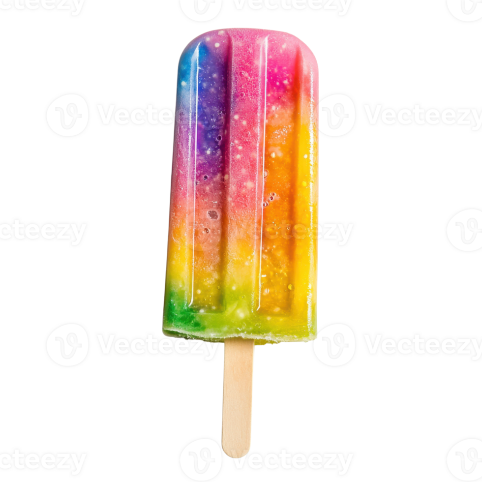Summertime Popsicle Colorful Sweet Treat on transparent background. png