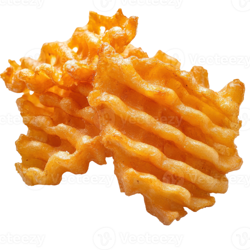 Crispy Crinkle Fries Delicious Snack on transparent background. png