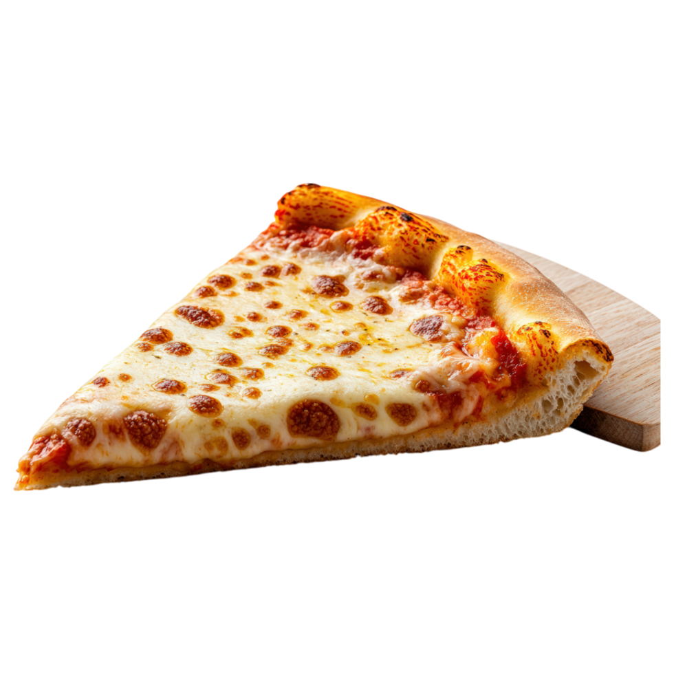 Food concept, delicious slice of classic cheese pizza with melted cheese and crispy crust, perfect for any meal png