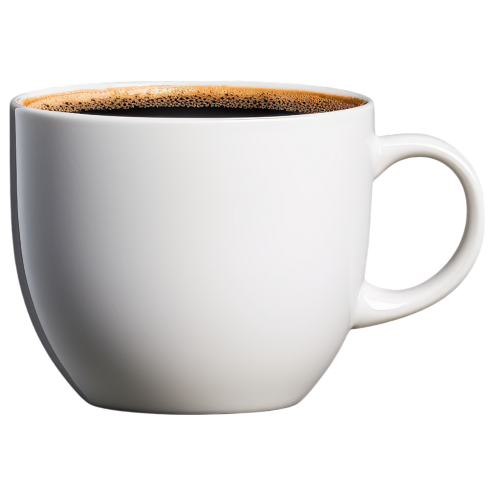 cup of hot black coffee with steam rising, inviting warmth and comfort. Perfect for cozy moment . png